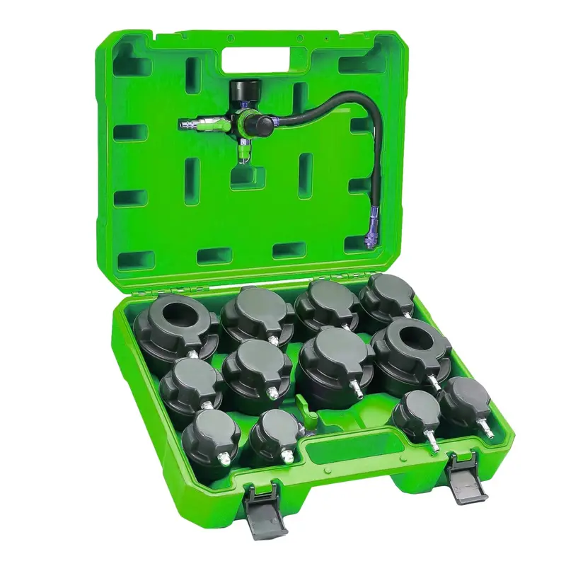 14-Piece Boost Leak Tester Kit W/ 0–6 Bar Gauge For Turbo & Intercooler Hoses 46–100Mm (Wl14 Style) 1