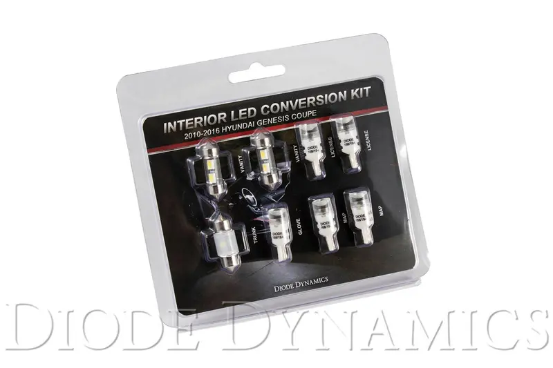 2010-2016 Hyundai Genesis Coupe Interior Kit Stage 1 Cool White Diode Dynamics 1