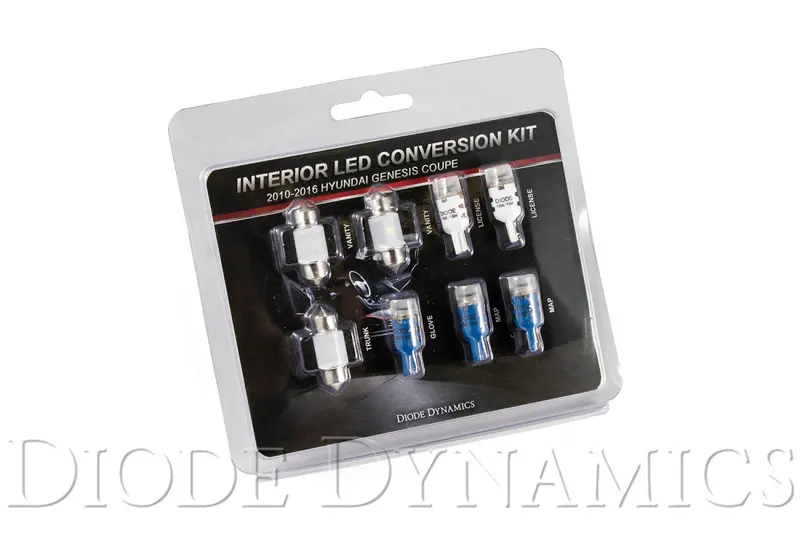 2010-2016 Hyundai Genesis Coupe Interior Kit Stage 2 Blue Diode Dynamics 1