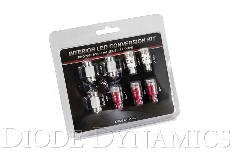 2010-2016 Hyundai Genesis Coupe Interior Kit Stage 2 Red Diode Dynamics 1
