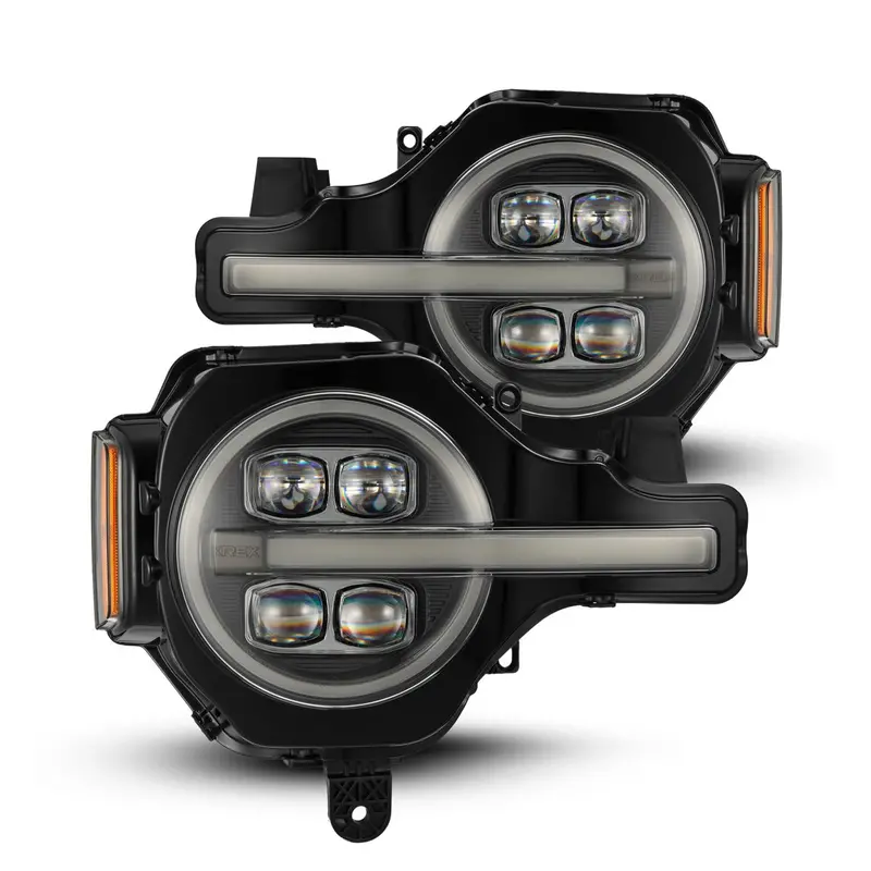 Alpharex 21-24 Ford Bronco Nova Led Projector Headlights Black 1