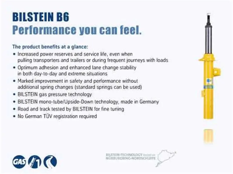 Bilstein B6 (Hd) 2015 Audi A3 Quattro/ Vw Gti S Front 36Mm Monotube Shock 1