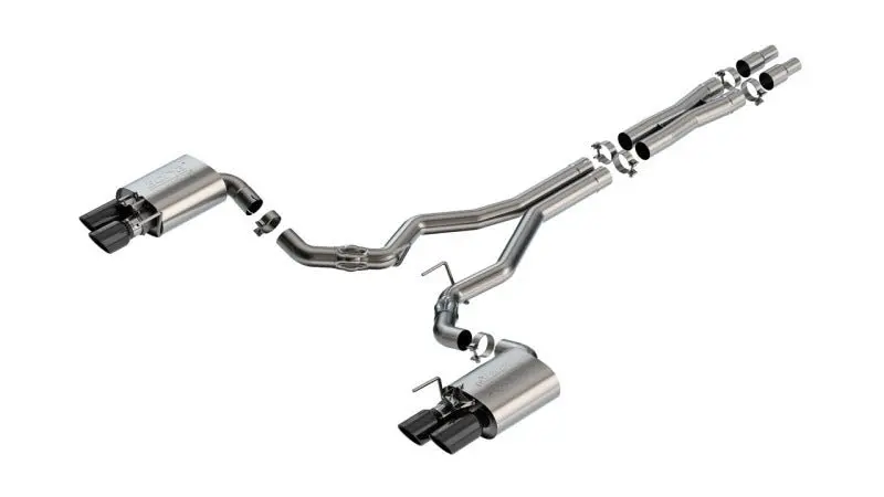 Borla 2024 Ford Mustang Gt 5.0L V8 W/ Active Exhaust Atak Cat-Back Exhaust System - Black Chrome 1