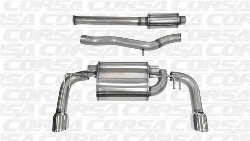 Corsa 08-14 Mitsubishi Lancer Evolution X Sedan 2.0L Polished Sport Dual Rear Cat-Back Exhaust 1