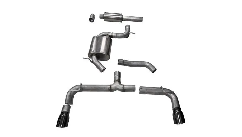 Corsa 14-15 Volkswagen Gti Mk7 Black Sport 3.0In Cat-Back Dual Rear Exit With Single Pro-Series Tips 1