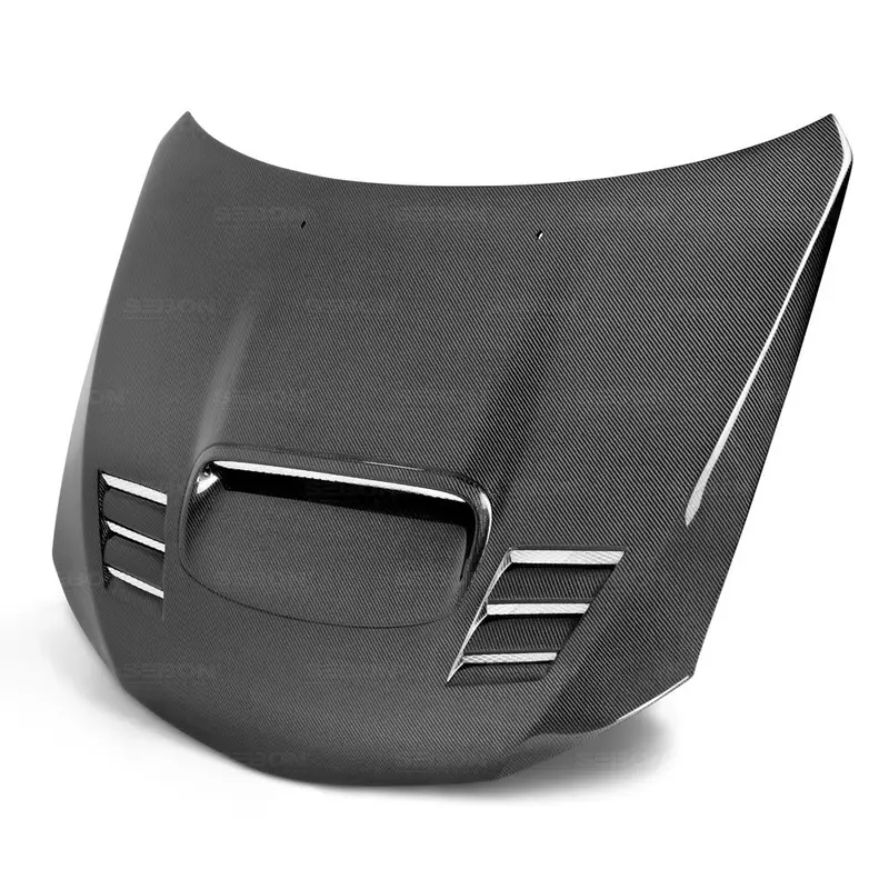 Cwii-Style Carbon Fiber Hood For 2008-2014 Subaru Wrx / Sti 1