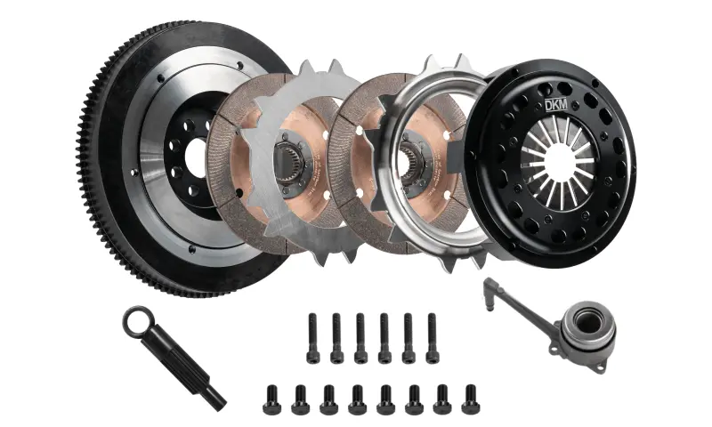 Dkm Clutch Vw/Audi 2.0L Tsi (8 Bolt) Ceramic Twin Disc Mr Clutch W/Flywheel (650 Ft/Lbs Torque) 1