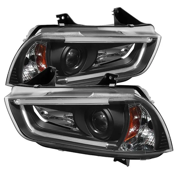 Dodge Charger 11-14 Projector Headlights - Xenon/Hid Model Only (Not Compatible With Halogen Model ) - Light Tube Drl - Black - High H1 (Included) - Low D3s (Not Included) 1