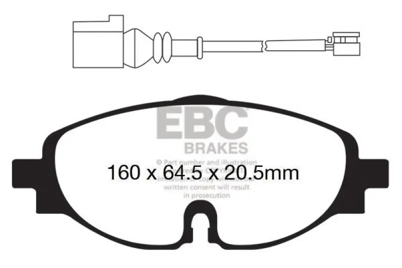 Ebc 14+ Audi A3 1.8 Turbo Ultimax2 Front Brake Pads 1