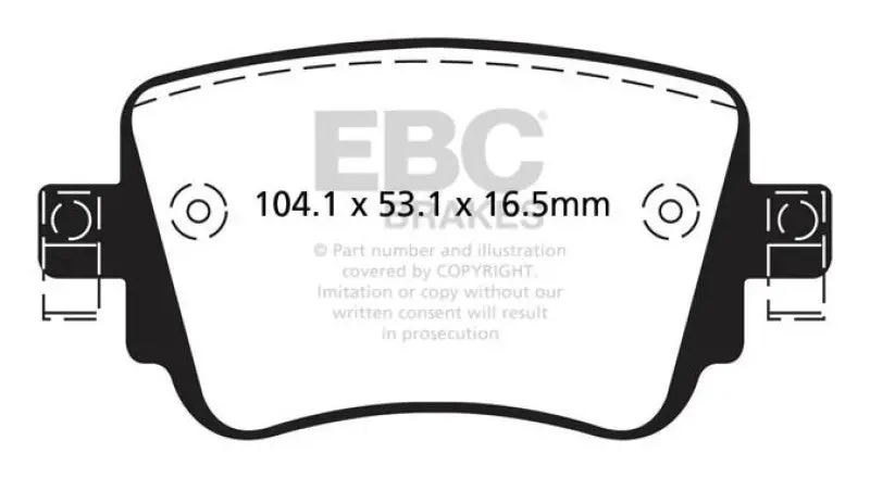 Ebc 15+ Volkswagen Gti 2.0 Turbo Ultimax2 Rear Brake Pads 1