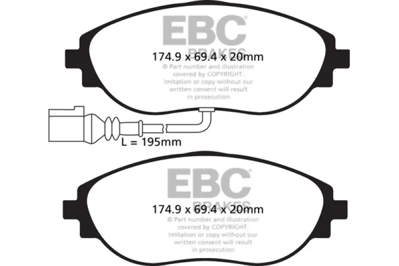 Ebc 2015+ Volkswagen Gti/Golf R (Mk7) Bluestuff Front Brake Pads 1
