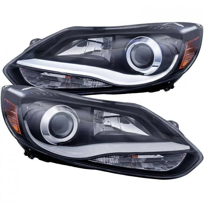 Ford Focus 12-14 Projector Headlights Black Plank Style 1
