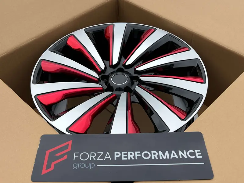 Forged Wheels Rims For Land Rover Range Rover Autobiography L460 Red And Black With Polished Face 1