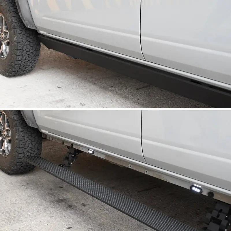 Go Rhino 21-23 Ford Bronco 4Dr E-Board E1 Electric Running Board Kit (No Drill) - Textured Black 1