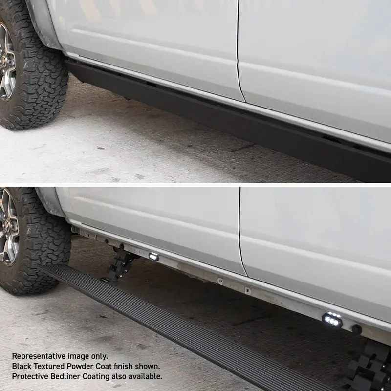 Go Rhino 21-23 Ford Bronco  E-Board E1 Electric Running Board Kit (No Drill) - Bedliner Coating 1