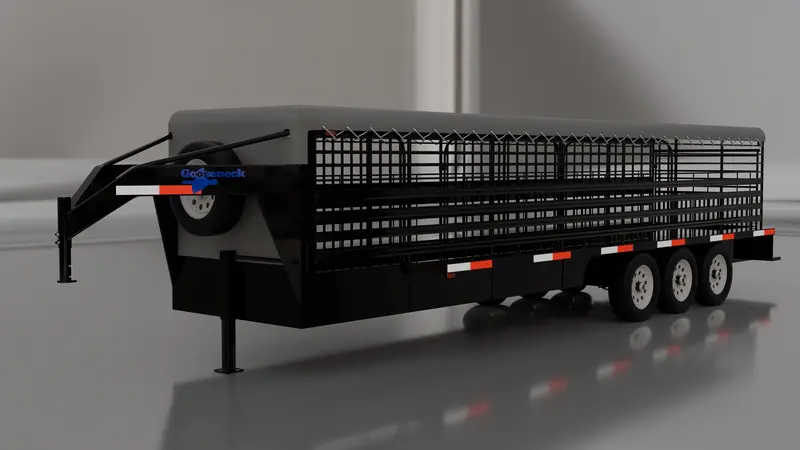Gooseneck Tri-Axle Cattle Trailer 1