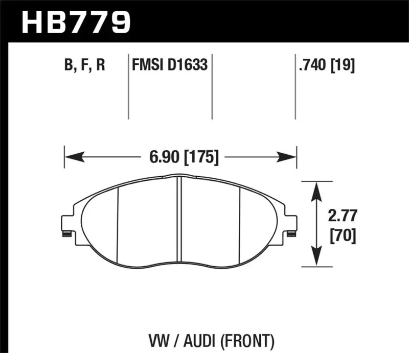 Hawk 15-16 Audi S3 Performance Ceramic Front Brake Pads 1