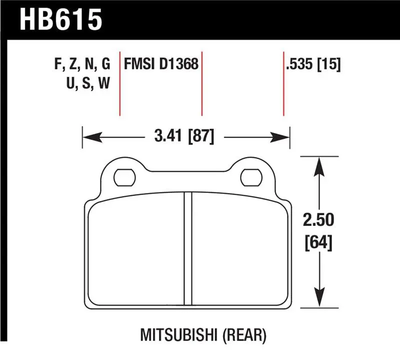 Hawk Evo X Dtc-60 Race Rear Brake Pads 1