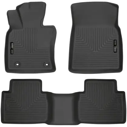 Husky Liners 2018 Toyota Camry Weatherbeater Black Front & 2Nd Row Floor Liners 1