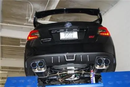 Invidia 15+ Subaru Wrx/Sti 4Dr Q300 Twin Outlet Rolled Titanium Burnt Quad Tip Cat-Back Exhaust 1
