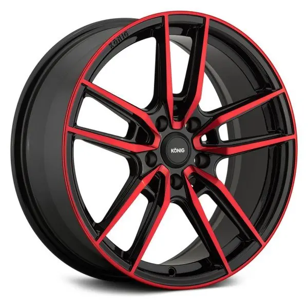 Konig Myth- Gloss Black With Red Tinted Clear Coat (5X112) 1