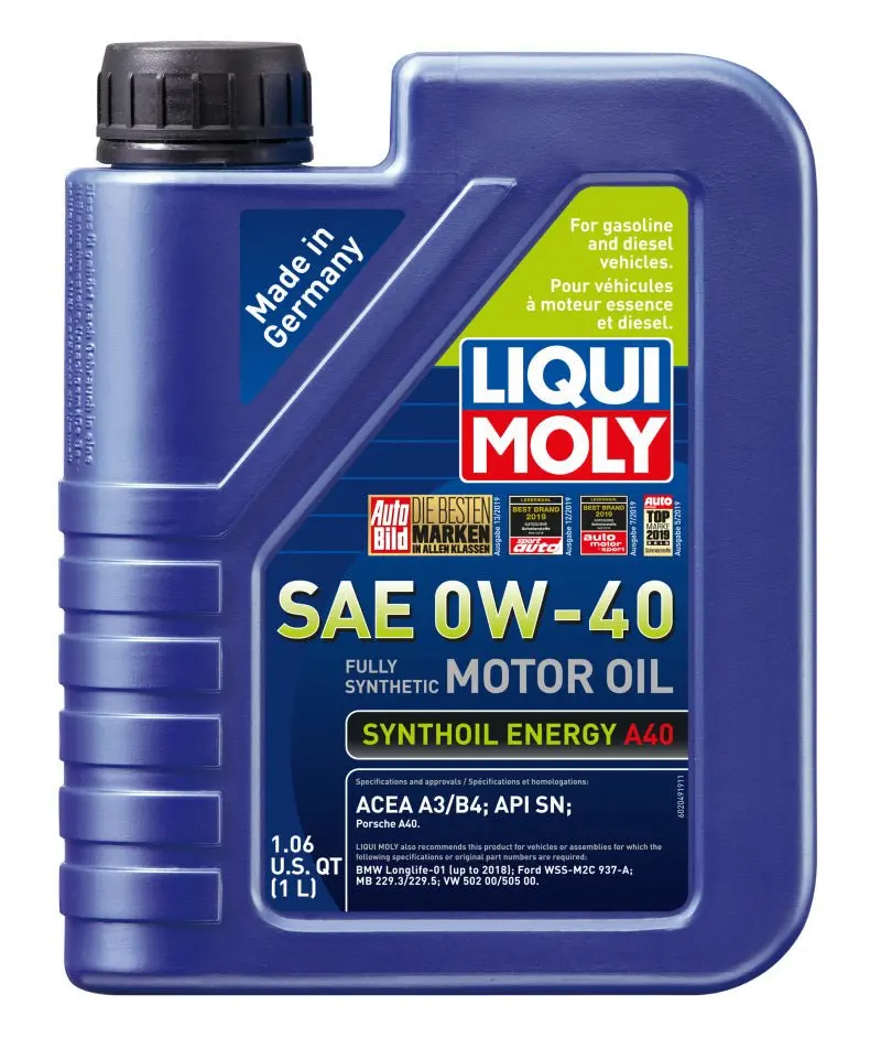 Liqui Moly 1L Synthoil Energy A40 Motor Oil Sae 0W40 - Case Of 6 1