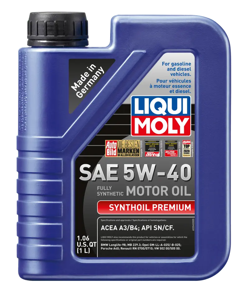 Liqui Moly 1L Synthoil Premium Motor Oil Sae 5W40 - Case Of 12 1