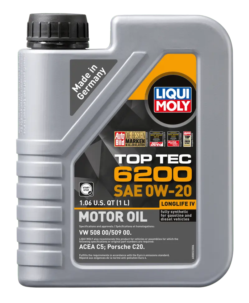 Liqui Moly 1L Top Tec 6200 Motor Oil 0W20 - Case Of 6 1
