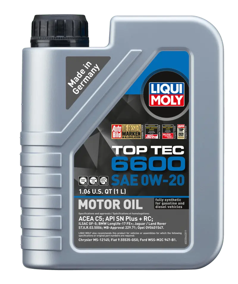 Liqui Moly 1L Top Tec 6600 Motor Oil 0W20 - Case Of 6 1