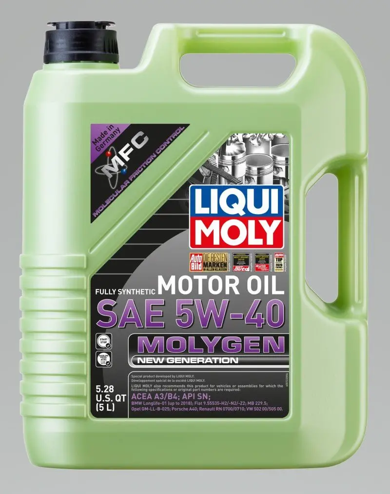 Liqui Moly 5L Molygen New Generation Motor Oil 5W40 - Case Of 4 2