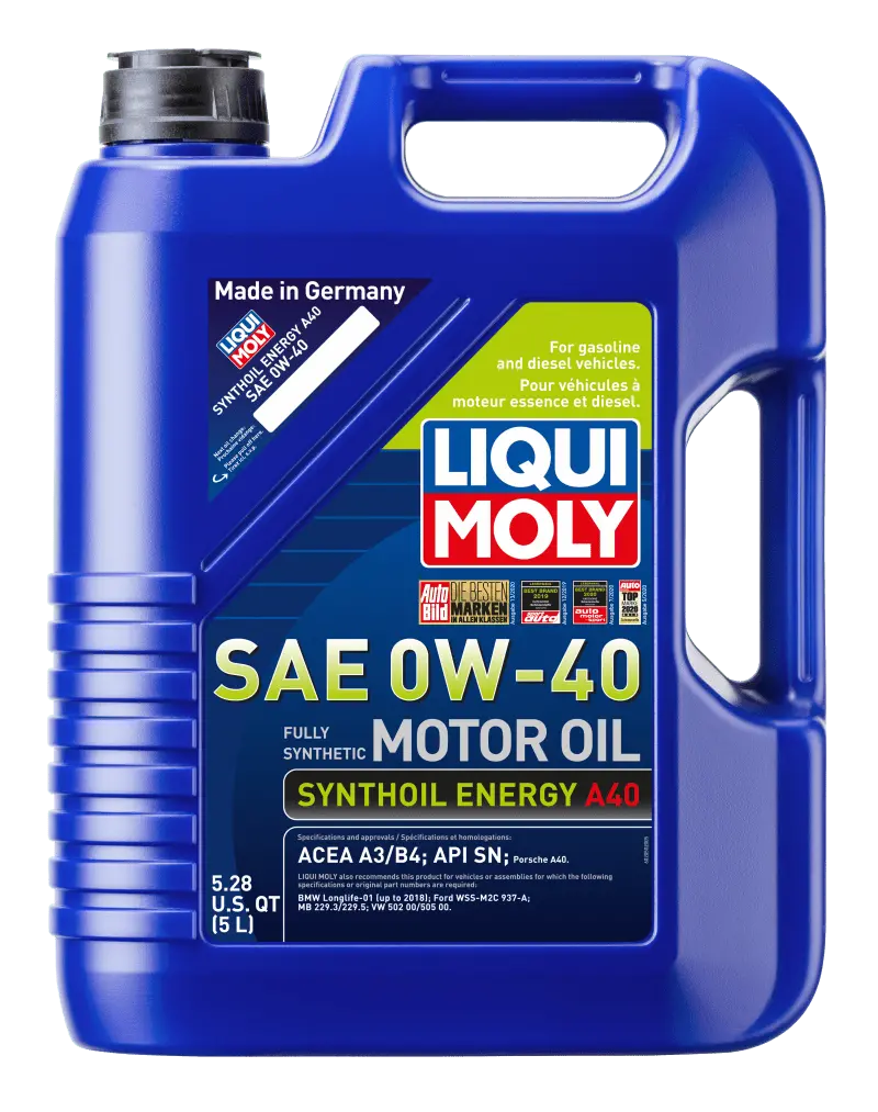 Liqui Moly 5L Synthoil Energy A40 Motor Oil Sae 0W40 - Case Of 4 1