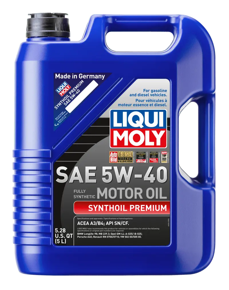 Liqui Moly 5L Synthoil Premium Motor Oil Sae 5W40 - Case Of 4 1