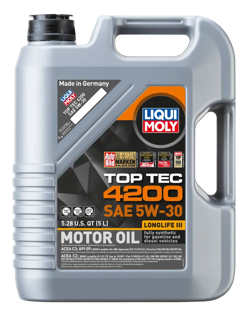 Liqui Moly 5L Top Tec 4200 Motor Oil 5W30 - Case Of 4 1