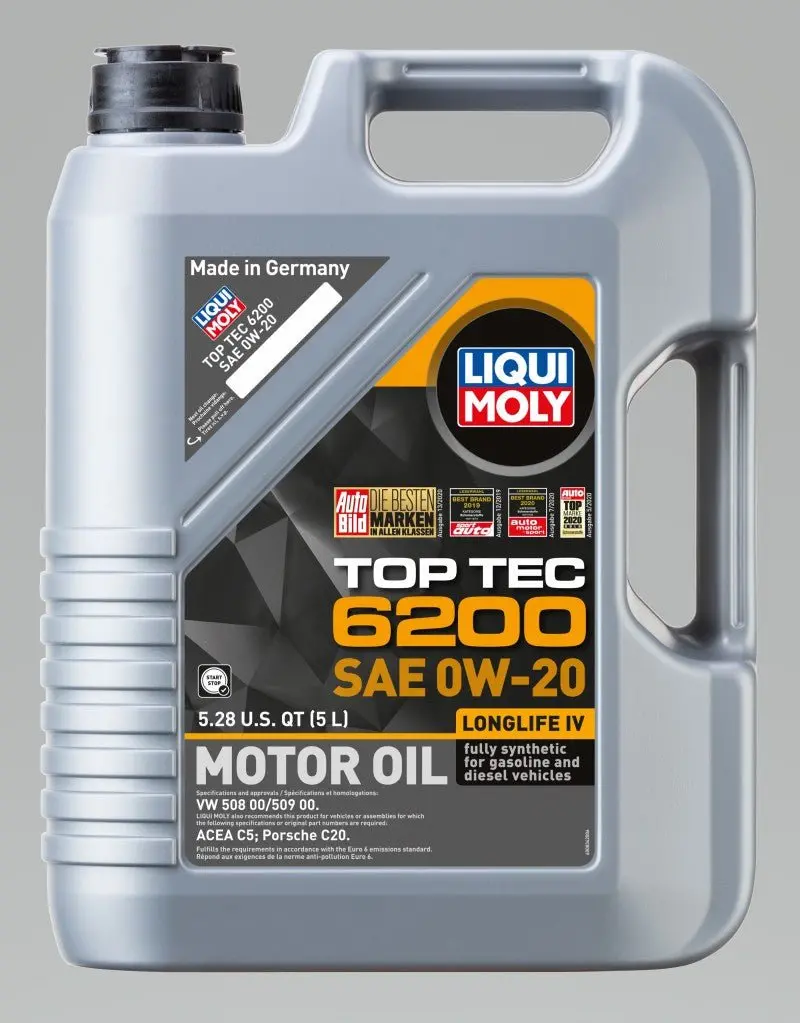 Liqui Moly 5L Top Tec 6200 Motor Oil 0W20 - Case Of 4 2