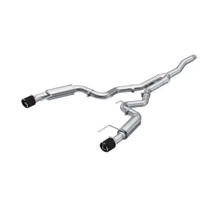 Mbrp 19-24 Ford Mustang 2.3 Ecoboost 3In Cat-Back Dual Split Rear W/4.5In Carbon Fiber Tips (Race) 1