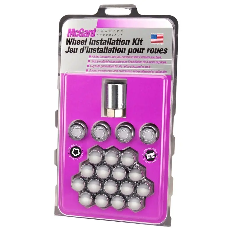 Mcgard 5 Lug Hex Install Kit (Clamshell) W/Locks (Cone Seat Nut) M12x1.5 / 13/16 Hex - Chrome 1