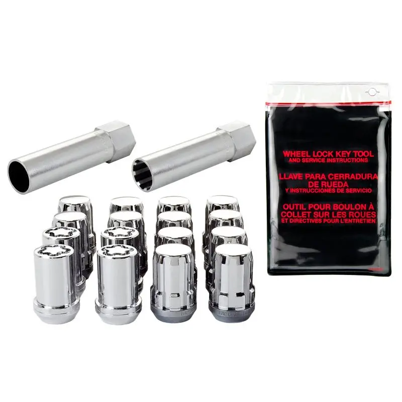 Mcgard Splinedrive Tuner 4 Lug Install Kit W/Locks & Tool (Cone) M12x1.5 / 13/16 Hex - Chrome 1