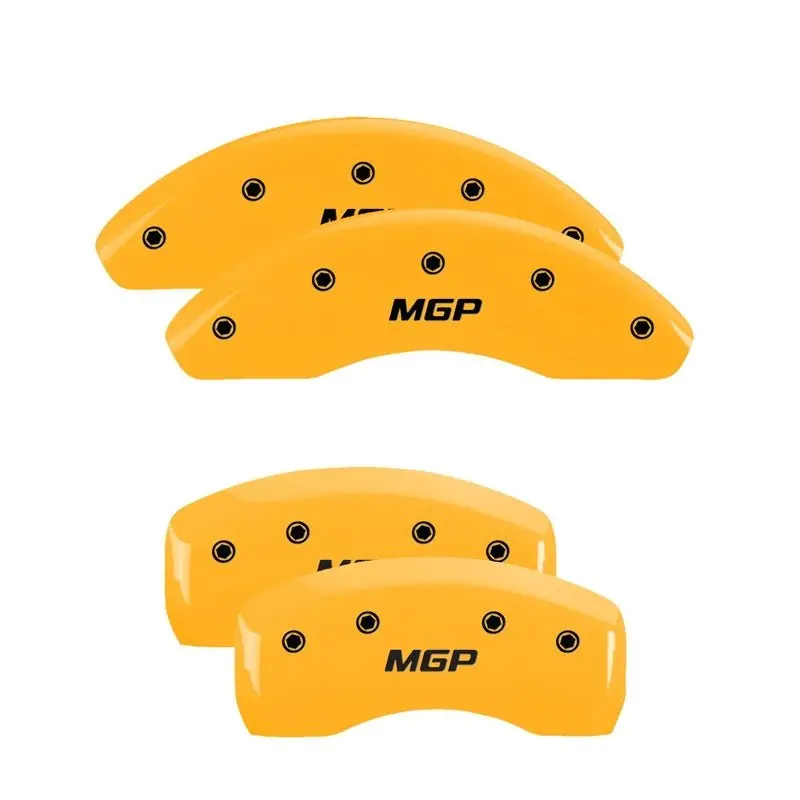 Mgp 4 Caliper Covers Engraved Front & Rear Mgp Yellow Finish Black Ch 1