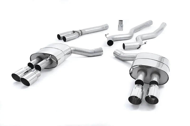 Milltek Quad Outlet Non Resonated Cat Back (Mustang Ecoboost 15-23) 1