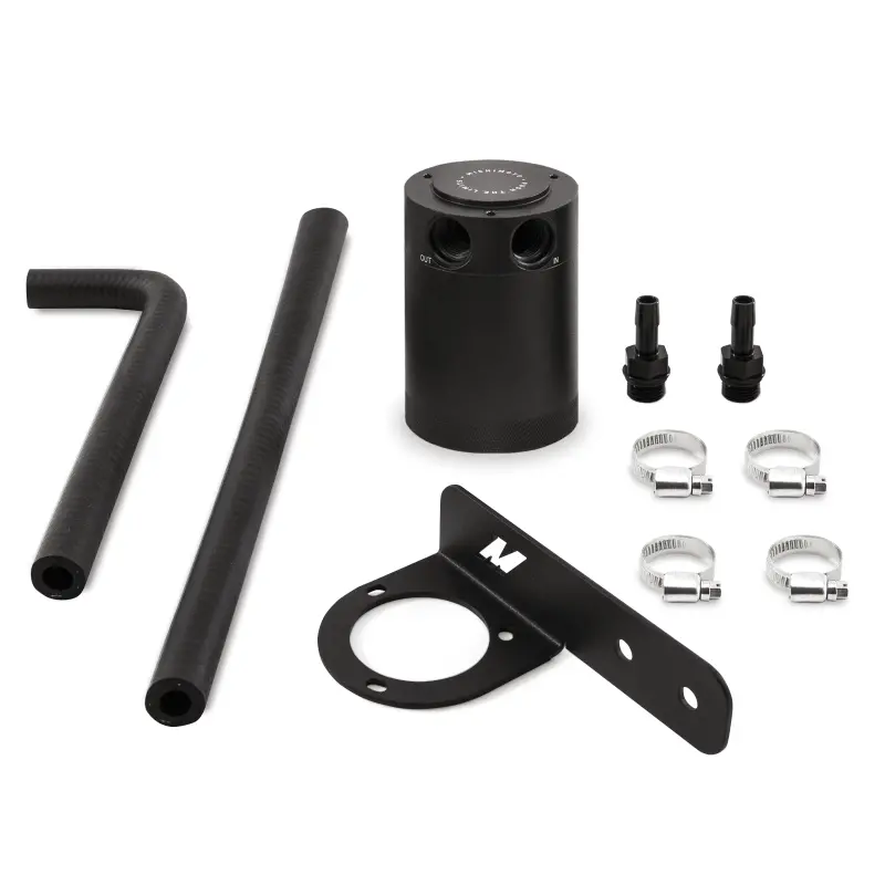Mishimoto 2016+ Honda Civic 1.5L Turbo Baffled Oil Catch Can Kit - Black (Pcv Side) 1
