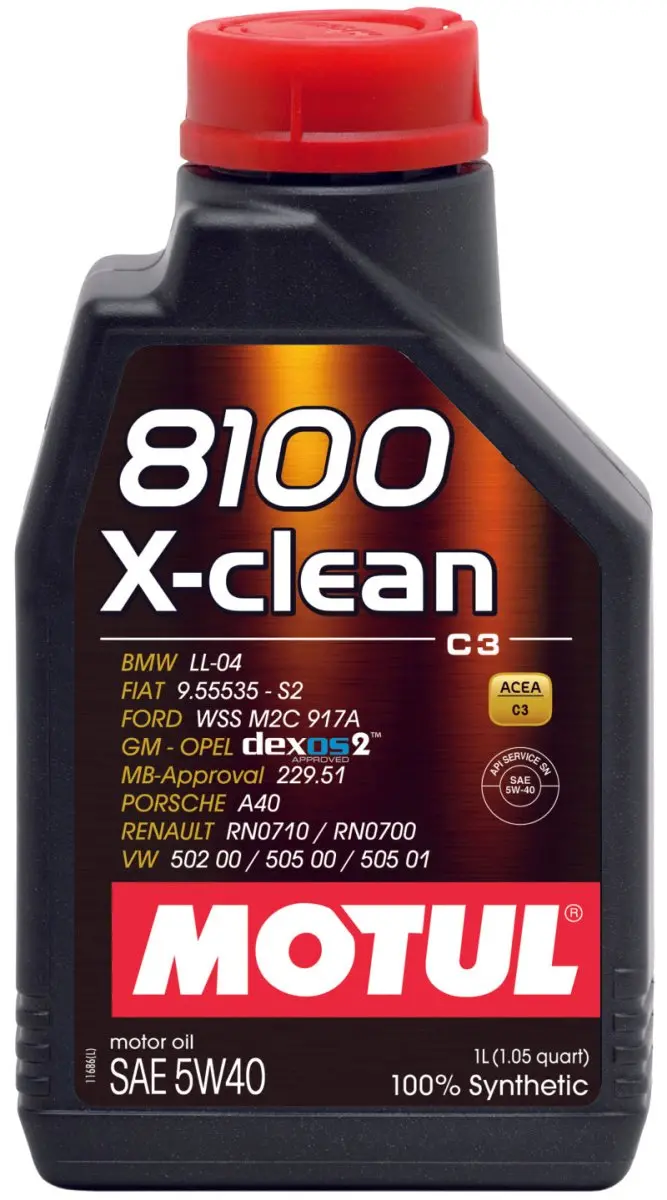 Motul 1L Synthetic Engine Oil 8100 5W40 X-Clean C3 -505 01-502 00-505 00-Ll04 - Case Of 16 1