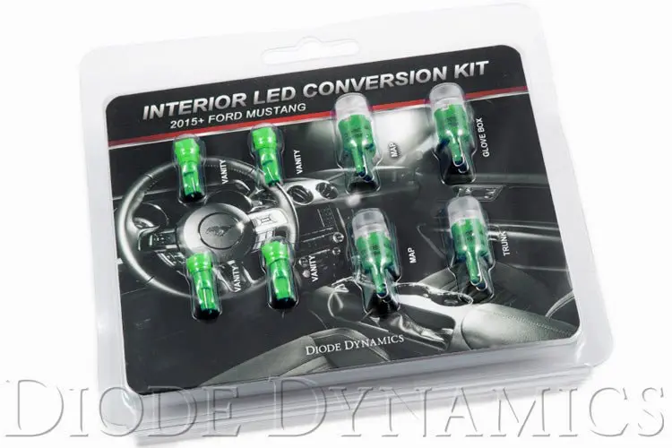 Mustang Interior Light Kit 15-17 Mustang Stage 1 Green Diode Dynamics 1