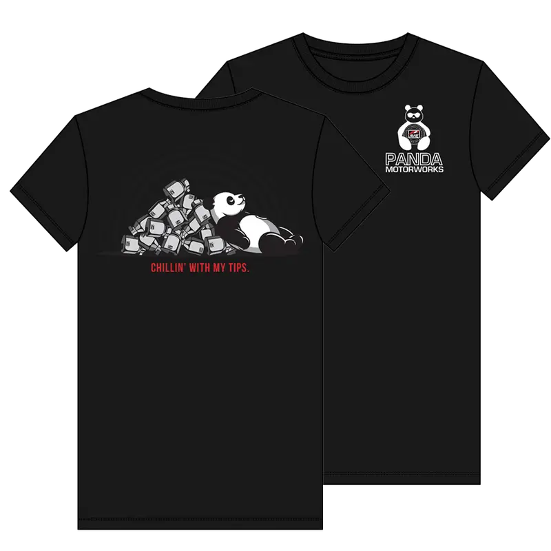 Panda Motorworks “Chillin With My Tips” T-Shirt – Exclusive Panda Motorworks & Awe Design 1