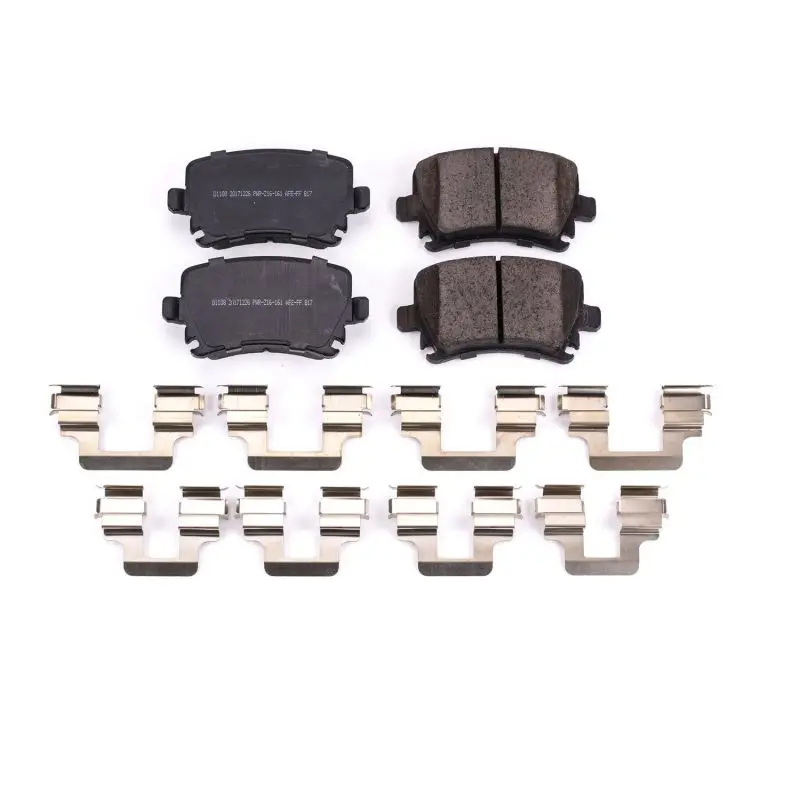 Power Stop 06-09 Audi A3 Rear Z17 Evolution Ceramic Brake Pads W/Hardware 1