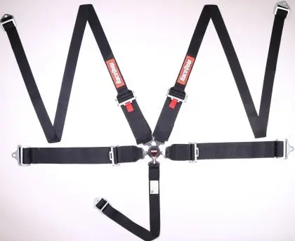 Racequip Black Sfi Camlock 5Pt Pd Lap Hnr Seat Belt 1