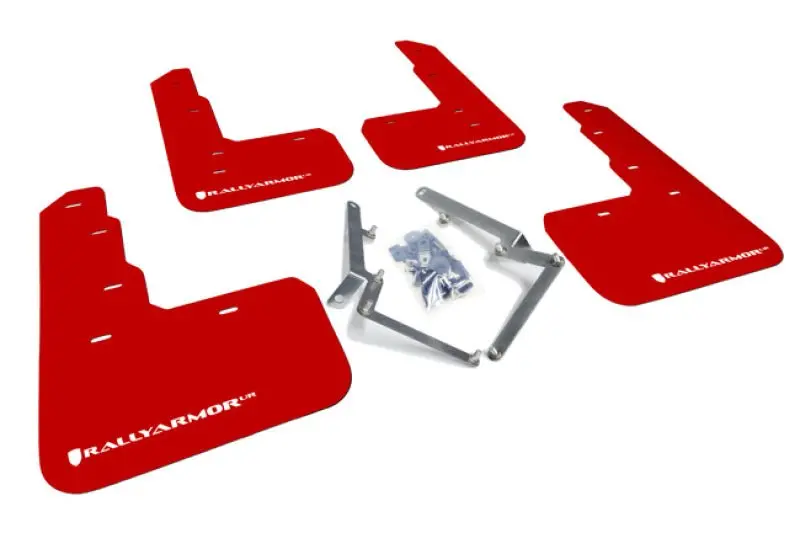 Rally Armor 17-18 Honda Civic Type R (Type R Only) Ur Red Mud Flap W/ White Logo 1