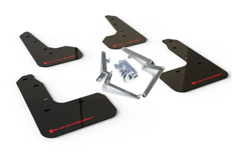 Rally Armor 17-19 Honda Civic Sport Touring Ur Black Mud Flap W/ Red Logo 1