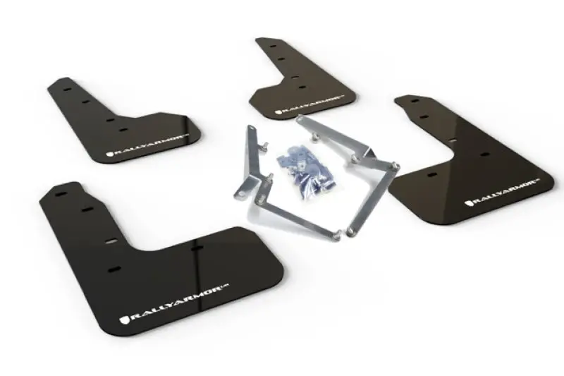 Rally Armor 17-19 Honda Civic Sport Touring Ur Black Mud Flap W/ White Logo 1