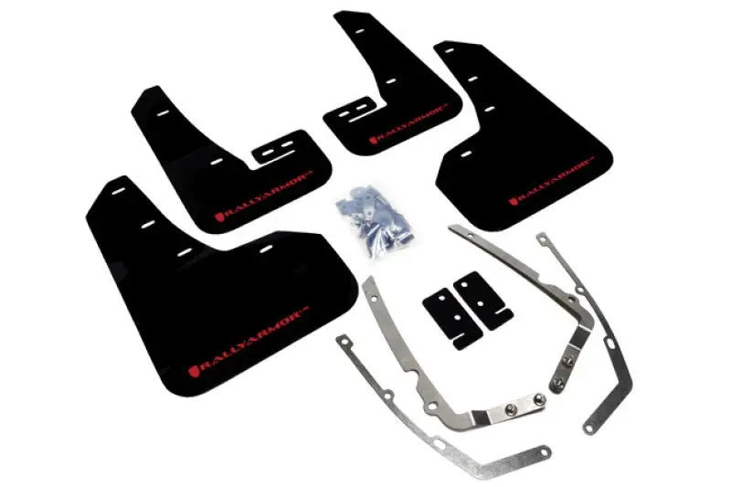Rally Armor 2015+ Vw Golf/Gti/Tsi Ur Black Mud Flap W/ Red Logo 1
