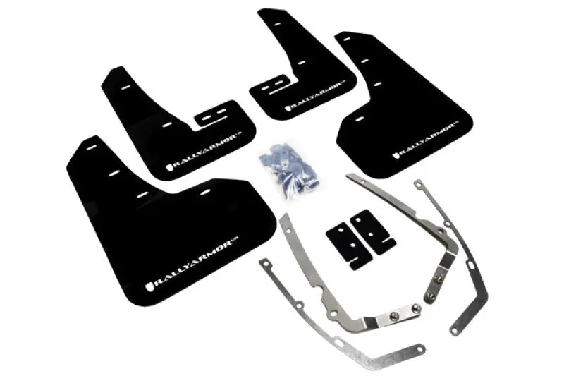 Rally Armor 2015+ Vw Golf/Gti/Tsi Ur Black Mud Flap W/ White Logo 1